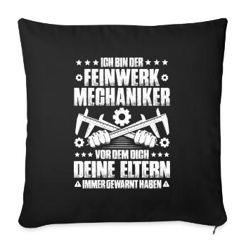 Feinwerkmechaniker Precision Machinist - Sofakissenbezug 45 x 45 cm - Schwarz - Vorne