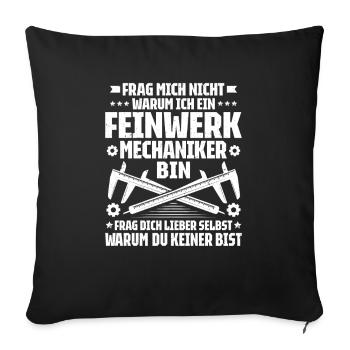 Feinwerkmechaniker Precision Machinist - Sofakissenbezug 45 x 45 cm - Schwarz - Vorne