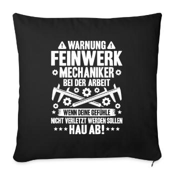 Feinwerkmechaniker Precision Machinist - Sofakissenbezug 45 x 45 cm - Schwarz - Vorne