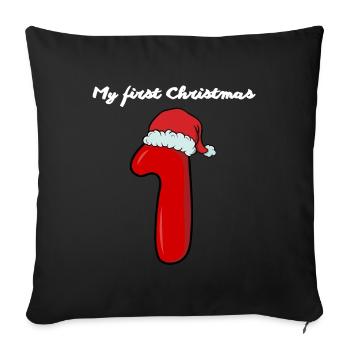 First X-Mas outfit - Sofa pillowcase 17,3'' x 17,3'' (45 x 45 cm) - black - Front