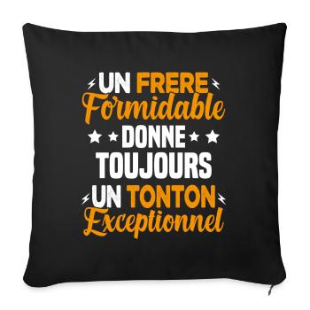 Cadeau pour Frère / Oncle - Un Tonton Exceptionnel - Housse de coussin décorative 45 x 45 cm - noir - Devant