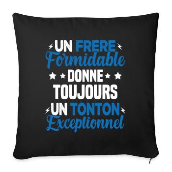 Cadeau pour Frère / Oncle - Un Tonton Exceptionnel - Housse de coussin décorative 45 x 45 cm - noir - Devant