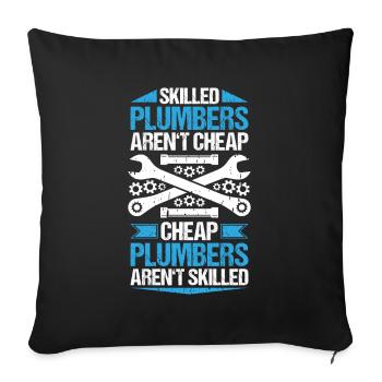 Plant mechanic plumber plumber sanitary heating - Sofa pillowcase 17,3'' x 17,3'' (45 x 45 cm) - black - Front