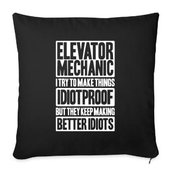 Elevator Fitter Elevator Mechanic Elevator Mechanic - Sofa pillowcase 17,3'' x 17,3'' (45 x 45 cm) - black - Front