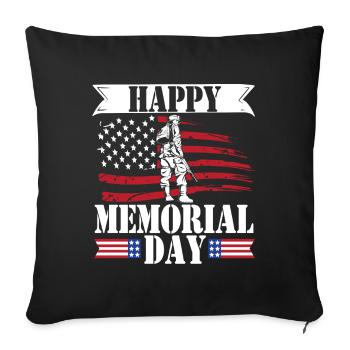 Happy Memorial Day USA American Flag Controversy - Sofa pillowcase 17,3'' x 17,3'' (45 x 45 cm) - black - Front