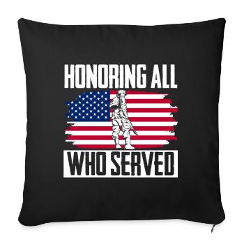 In honor of all who have served veterans controversy - Sofa pillowcase 17,3'' x 17,3'' (45 x 45 cm) - black - Front