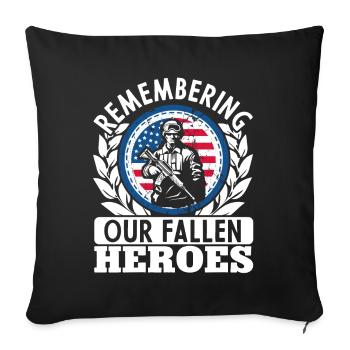 Commémoration du Memorial Day de nos héros tombés au combat - Housse de coussin décorative 45 x 45 cm - noir - Devant
