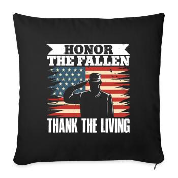 Honorez les morts Merci le Jour commémoratif vivant V - Housse de coussin décorative 45 x 45 cm - noir - Devant