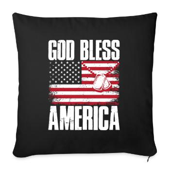 Gott segne Amerika Amerikanische Flagge Gedenktag - Sofakissenbezug 45 x 45 cm - Schwarz - Vorne