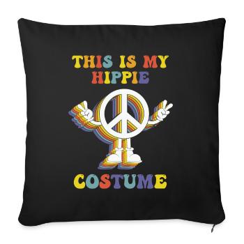 Voici mon costume de hippie - Housse de coussin décorative 45 x 45 cm - noir - Devant