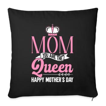 Happy Mother's Day Mom Queen Mother's Crown - Sofa pillowcase 17,3'' x 17,3'' (45 x 45 cm) - black - Front