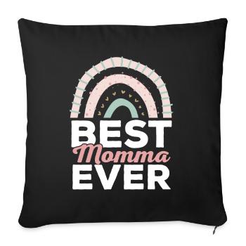 Beste Mama aller Zeiten Mama Mutter Regenbogen Mut - Sofakissenbezug 45 x 45 cm - Schwarz - Vorne