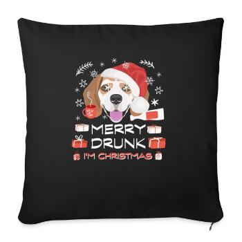Beagle Weihnachtsmarkt - Sofakissenbezug 45 x 45 cm - Schwarz - Vorne