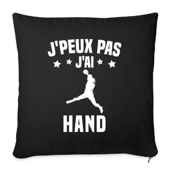 Je peux pas j'ai handball - Housse de coussin décorative 45 x 45 cm - noir - Devant