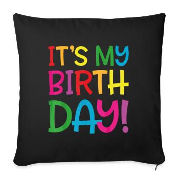 c'est mon anniversaire - Housse de coussin décorative 45 x 45 cm - noir - Devant