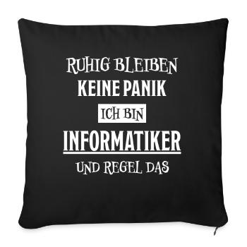 Informatiker Lustig Spruch Programmierer Geschenk - Sofakissenbezug 45 x 45 cm - Schwarz - Vorne