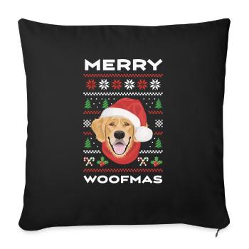 Golden Retriever Merry Christmas - Sofa pillowcase 17,3'' x 17,3'' (45 x 45 cm) - black - Front