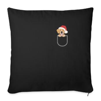 Golden Retriever Merry Christmas - Sofa pillowcase 17,3'' x 17,3'' (45 x 45 cm) - black - Front