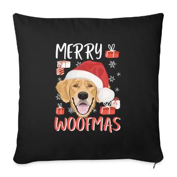 Golden Retriever Merry Christmas - Sofa pillowcase 17,3'' x 17,3'' (45 x 45 cm) - black - Front