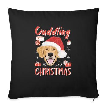 Golden Retriever Merry Christmas - Sofa pillowcase 17,3'' x 17,3'' (45 x 45 cm) - black - Front
