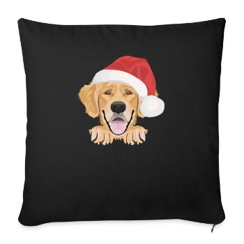 Golden Retriever Merry Christmas - Sofa pillowcase 17,3'' x 17,3'' (45 x 45 cm) - black - Front