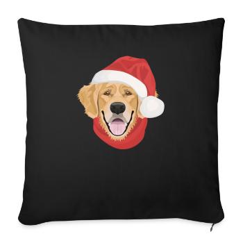 Golden Retriever Merry Christmas - Sofa pillowcase 17,3'' x 17,3'' (45 x 45 cm) - black - Front