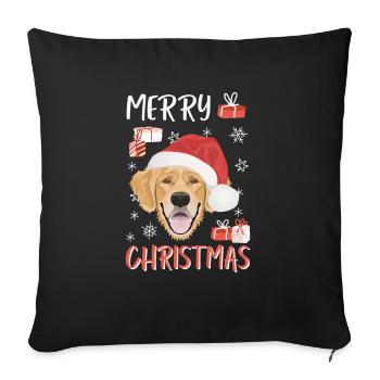 Golden Retriever Merry Christmas - Sofa pillowcase 17,3'' x 17,3'' (45 x 45 cm) - black - Front