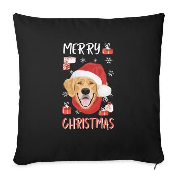 Golden Retriever Merry Christmas - Sofa pillowcase 17,3'' x 17,3'' (45 x 45 cm) - black - Front
