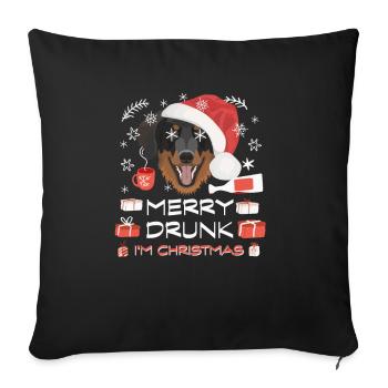 Hovawart Weihnachtsmarkt - Sofakissenbezug 45 x 45 cm - Schwarz - Vorne