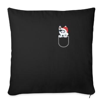 Husky Merry Christmas - Sofa pillowcase 17,3'' x 17,3'' (45 x 45 cm) - black - Front