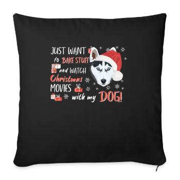 Husky Merry Christmas - Sofa pillowcase 17,3'' x 17,3'' (45 x 45 cm) - black - Front