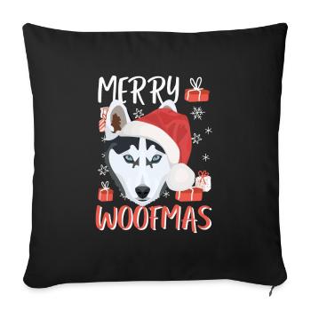 Husky Merry Christmas - Sofa pillowcase 17,3'' x 17,3'' (45 x 45 cm) - black - Front