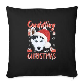 Husky Merry Christmas - Sofa pillowcase 17,3'' x 17,3'' (45 x 45 cm) - black - Front