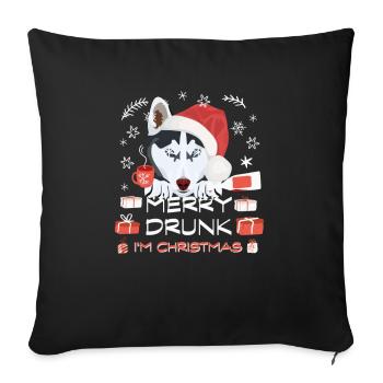 Husky Weihnachtsmarkt - Sofakissenbezug 45 x 45 cm - Schwarz - Vorne