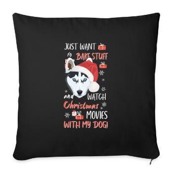Husky Merry Christmas - Sofa pillowcase 17,3'' x 17,3'' (45 x 45 cm) - black - Front