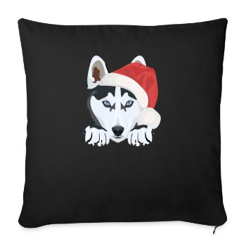 Husky Merry Christmas - Sofa pillowcase 17,3'' x 17,3'' (45 x 45 cm) - black - Front