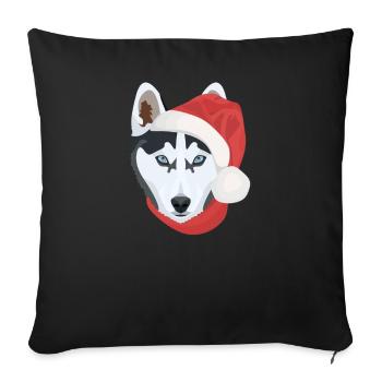 Husky Merry Christmas - Sofa pillowcase 17,3'' x 17,3'' (45 x 45 cm) - black - Front
