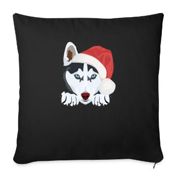 Husky Merry Christmas - Sofa pillowcase 17,3'' x 17,3'' (45 x 45 cm) - black - Front