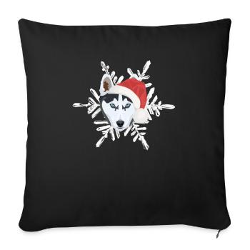 Husky Merry Christmas - Sofa pillowcase 17,3'' x 17,3'' (45 x 45 cm) - black - Front