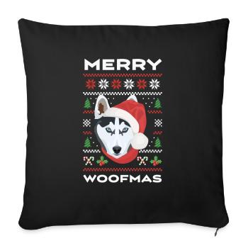 Husky Merry Christmas - Sofa pillowcase 17,3'' x 17,3'' (45 x 45 cm) - black - Front