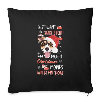 Jack Russell Terrier Merry Christmas - Sofa pillowcase 17,3'' x 17,3'' (45 x 45 cm) - black - Front