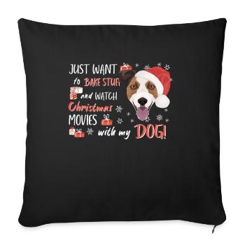 Jack Russell Terrier Merry Christmas - Sofa pillowcase 17,3'' x 17,3'' (45 x 45 cm) - black - Front