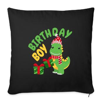 Nicholas Décembre Dino Dinosaure Anniversaire Dinosaure - Housse de coussin décorative 45 x 45 cm - noir - Devant