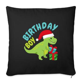Noël Décembre Dinosaure Anniversaire - Housse de coussin décorative 45 x 45 cm - noir - Devant