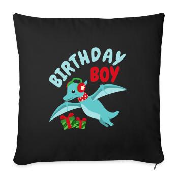 Christmas December Dinosaur Birthday - Sofa pillowcase 17,3'' x 17,3'' (45 x 45 cm) - black - Front