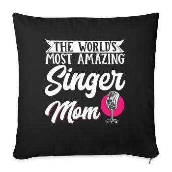 Chanteuse Fête des mères La chanteuse la plus étonnante - Housse de coussin décorative 45 x 45 cm - noir - Devant