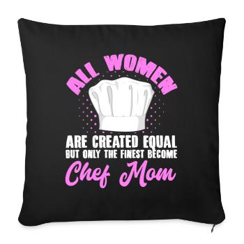 Chef Maman Toutes les femmes sont créées Mère égale Cuisinier M - Housse de coussin décorative 45 x 45 cm - noir - Devant