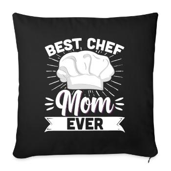 Chef Maman Meilleur Chef Maman Ever Mère Chef Cooking Mot - Housse de coussin décorative 45 x 45 cm - noir - Devant