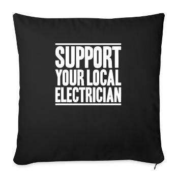 Électronicien, électricien, monteur de lignes - Housse de coussin décorative 45 x 45 cm - noir - Devant