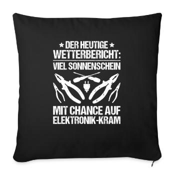 Elektroniker Elektriker Electrician Lineman - Sofakissenbezug 45 x 45 cm - Schwarz - Vorne